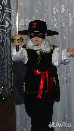 Карнавальный костюм Зорро, размер 28