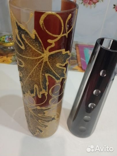 Ваза для цветов цветное стекло