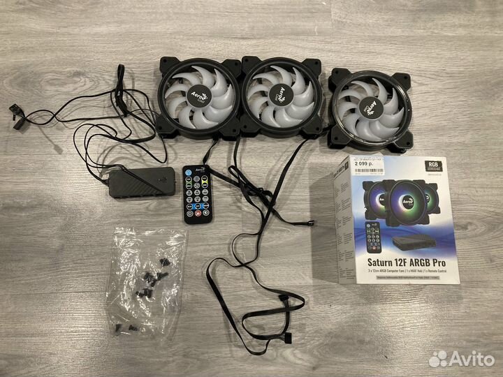 Вентиляторы Aerocool Saturn 12F argb Pro X3 + HUB