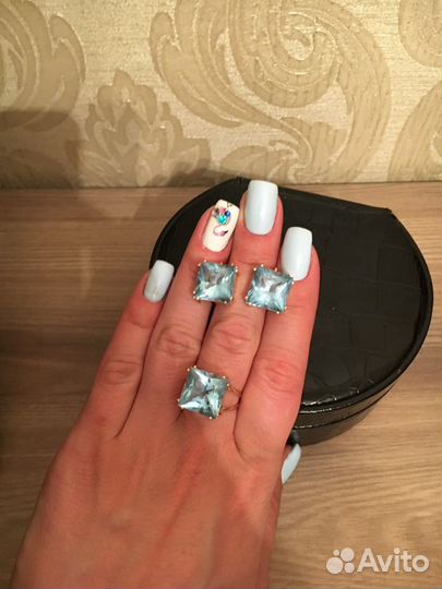 Комплект золото с топазом