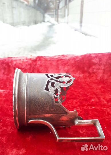 Подстаканник СССР серебро. 875 пробы. Кубачи