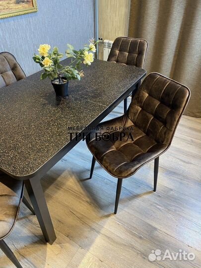 Большой кухонный стол и стулья