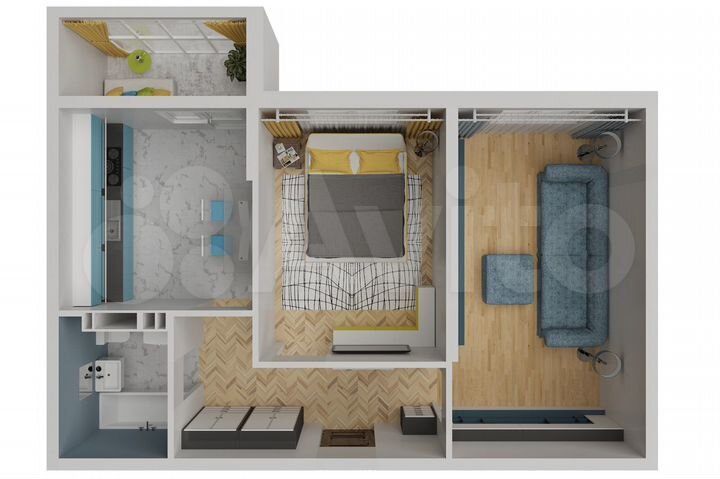 2-к. квартира, 55,5 м², 9/9 эт.