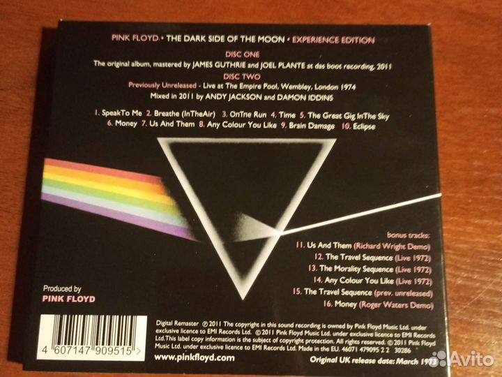 CD-диск Pink Floyd The Dark Side Of The Moon