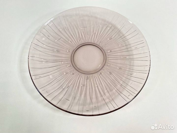 Блюдо круглое модерн цветное стекло