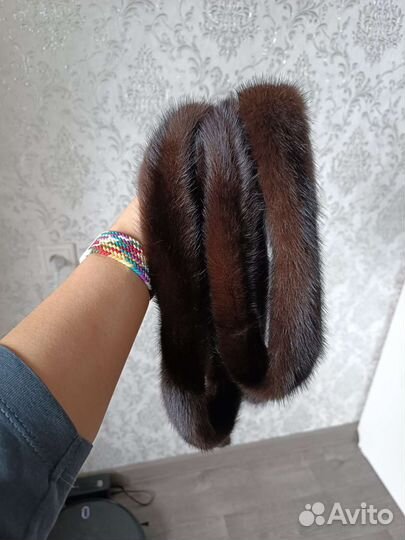 Норковый пояс Новый коричневый