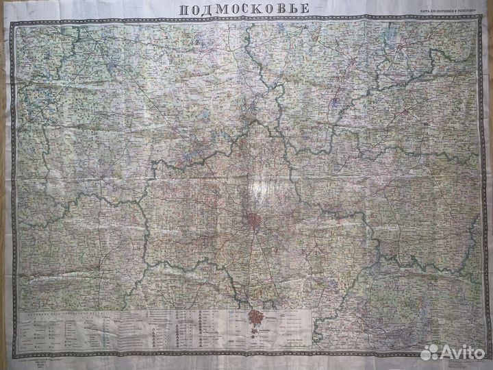 Подмосковье карта охотников и рыболовов ткань