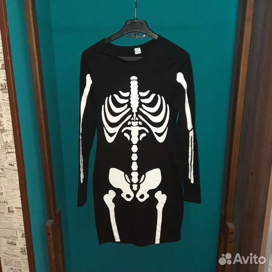 Платье с принтом Скелет H/M