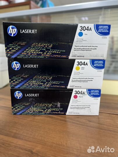 Картридж лазерный HP 304A (CC532A) жёлтый, с чипом