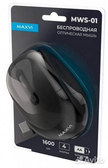 Беспроводная мышь Maxvi MWS-01 black