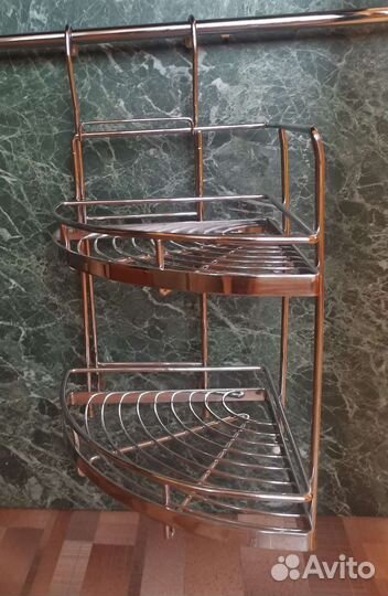 Полка угловая для рейлинга(две стороны)