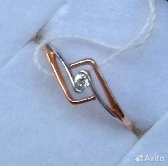 585 кольцо р.16 с бриллиантом 0,028ct Новое