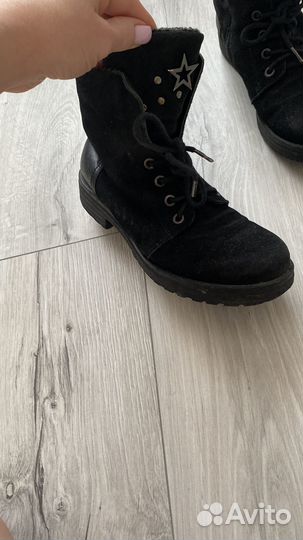 Ботинки для девочки натуральная замша и кожа