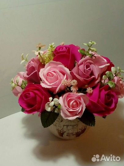 Букеты роз из мыла