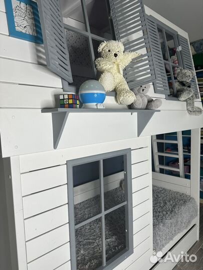 Кровать домик двухъярусная кровать чердак дом