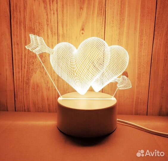 3D ночник, акриловые светодиодные лампы