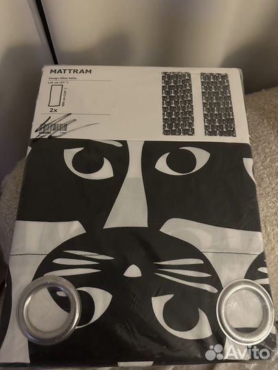 Шторы IKEA с кошками на люверсах