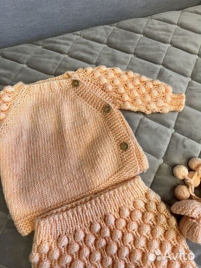 Комплект ручной работы для новорождённого 3 мес