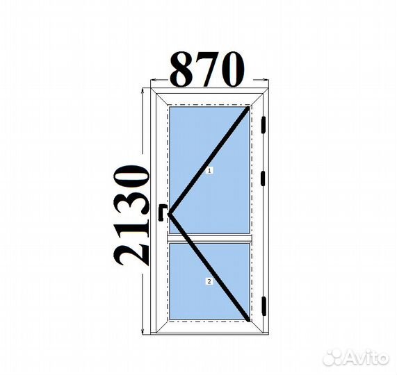 Входная пластиковая Дверь + замок 870*2130