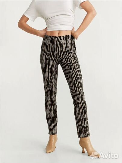 Брюки черно-бежевые Mango размер 32 XS