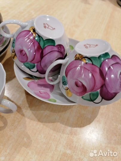 Чайный сервиз дулево Агашки розы не полный