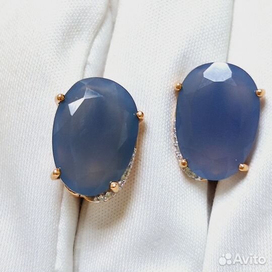 Золотые серьги с Фианитом (16060)