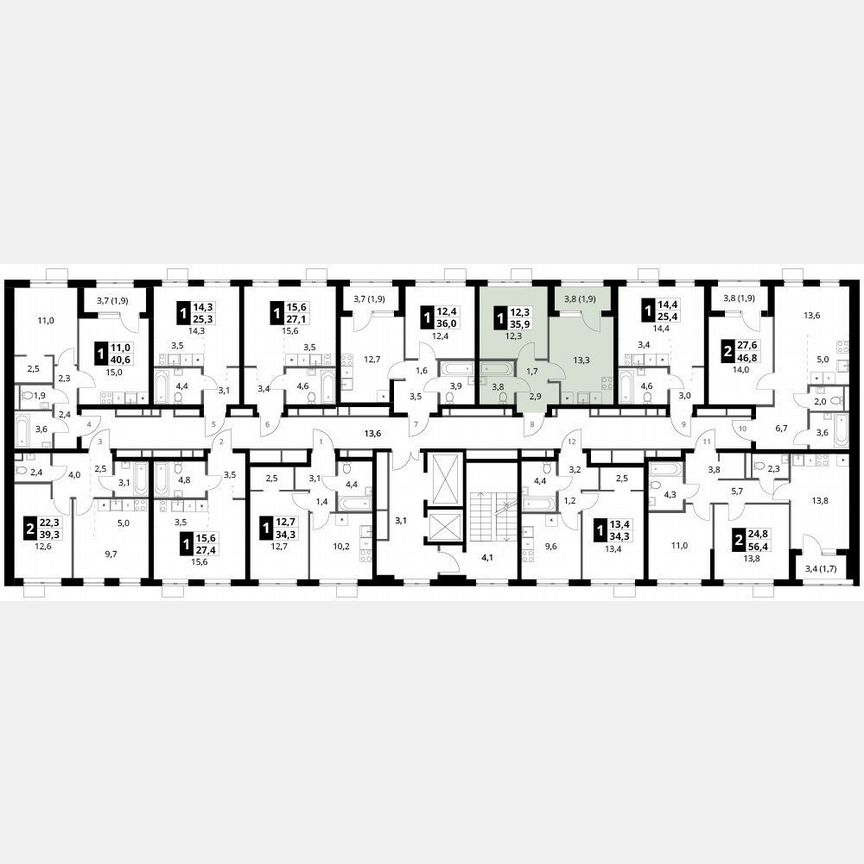 1-к. квартира, 35,9 м², 14/16 эт.