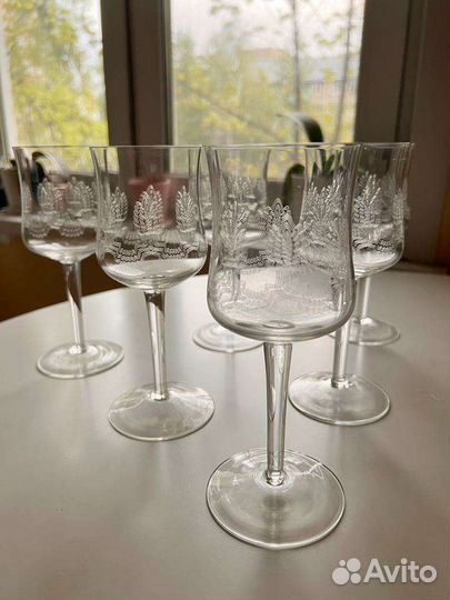 Винтажные бокалы из богемского чешского хрусталя