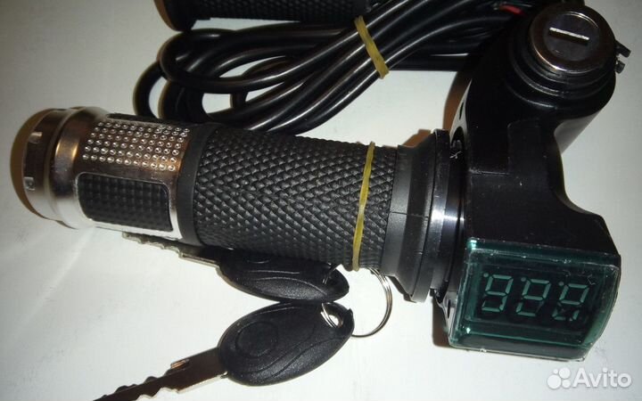 Ручка газа для электровелосипеда с вольтм., ключом