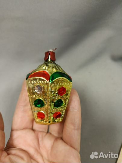 Елочная игрушка СССР Светофор стекло подвес