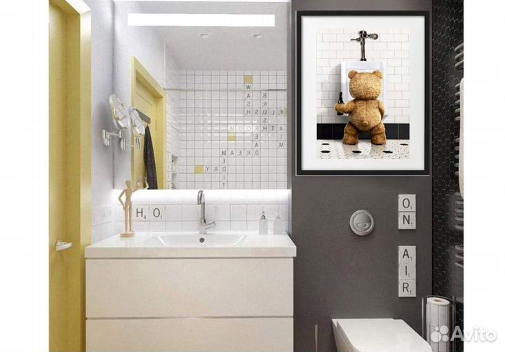 Постер для ванной комнаты в раме