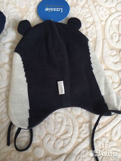 Новая шапка+пинетки lassie деми-зима 42-44