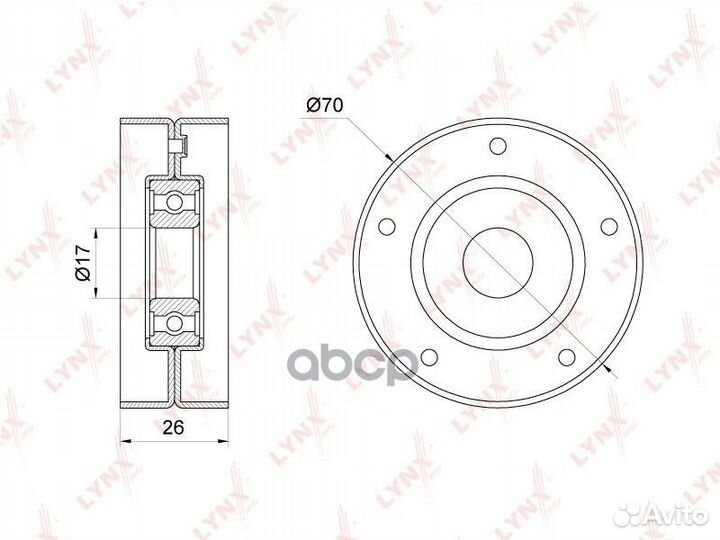Ролик натяжной приводного ремня PB5336 lynxauto