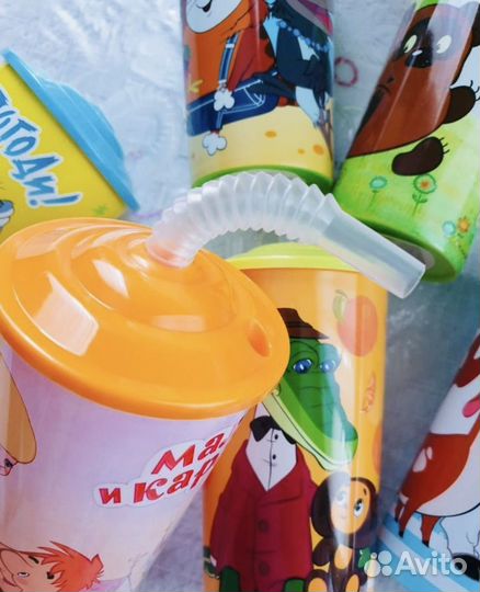 Стакан с трубочкой пластик 0.5 л