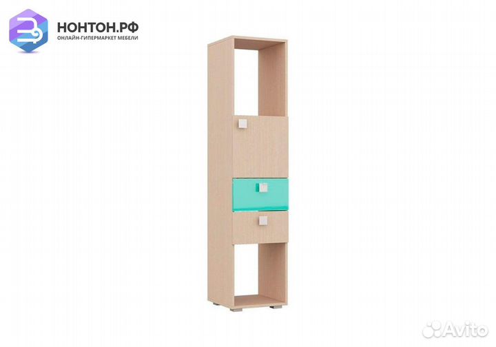 Стеллаж Юниор-1 бирюза / дуб беленый