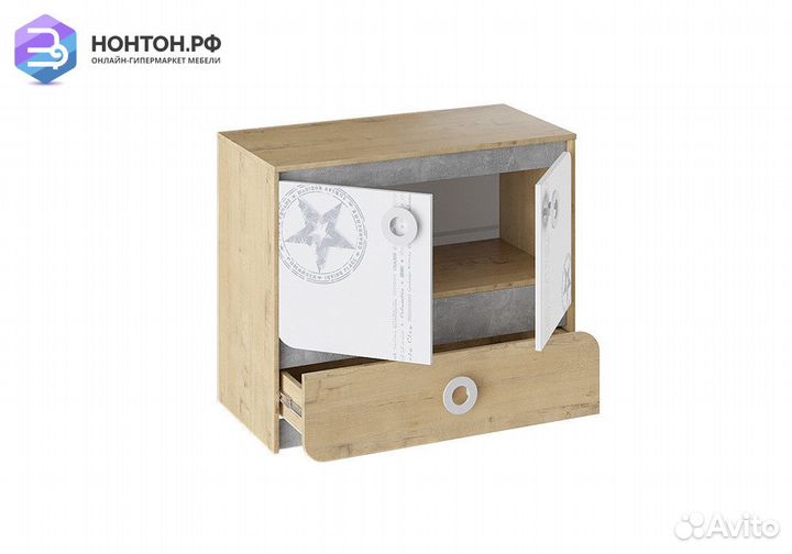 Тумба комбинированная Мегаполис бунратти / белый с