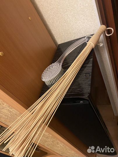 Массажная щетка,веник бамбуновый для бани