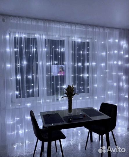 Гирлянда штора 3*2,5, Гирлянда на окно