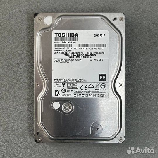 Жесткий диск Toshiba sata-III 1Tb DT01ACA100