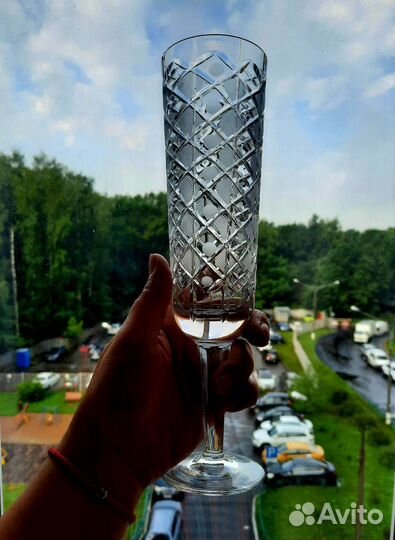 Фужеры хрустальные свадебные. Винтаж