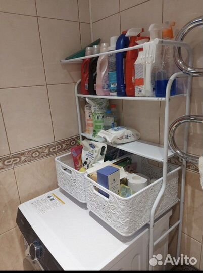 Полка над стиральной машиной с полотенцесушителеи