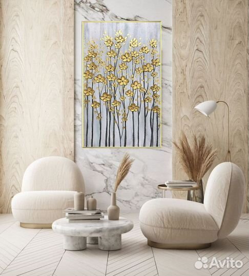 Текстурная Картина маслом на холсте цветы