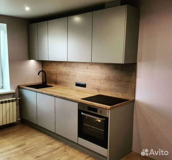 Кухня серо-бежевая под заказ