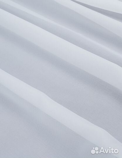 Готовый тюль на ленте креп белый