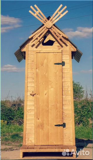 Дачный туалет деревянный прямоугольник юйа 477
