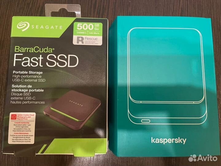 500гб Внешний SSD Seagate BarraCuda Fast Kaspersky