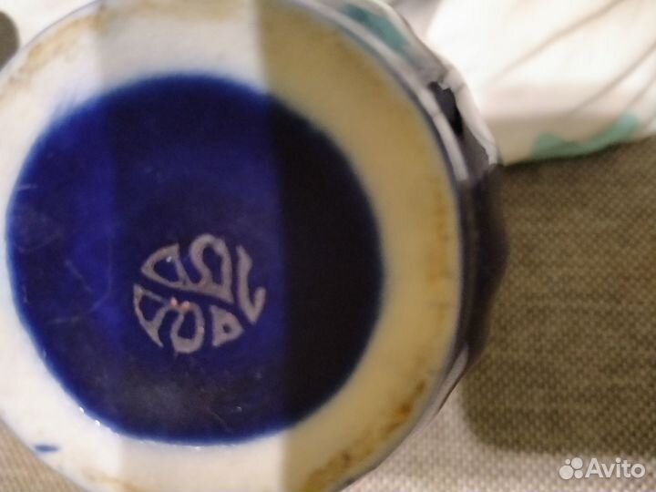 Кувшин и 2 стакана кобальт Бронницы СССР