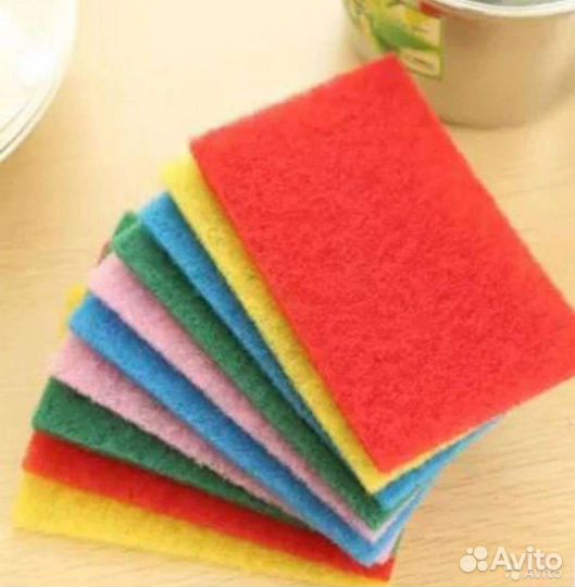 Губка для мытья посуды 10 шт