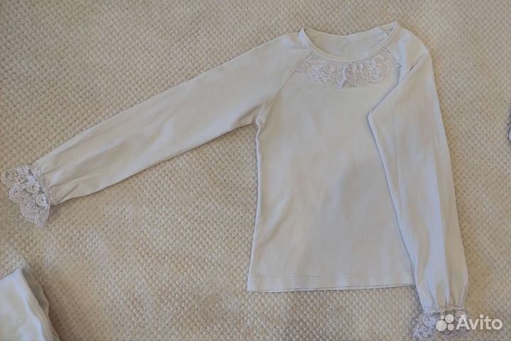 Блузки белые для девочки 122-128