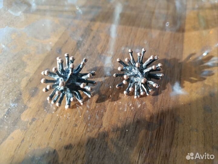 Крупные серьги ёжики